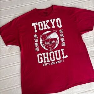 Tokyo Ghoul Funimation Red and White Men’s T Shirt Short Sleeve SZ 2XL​​…​​​